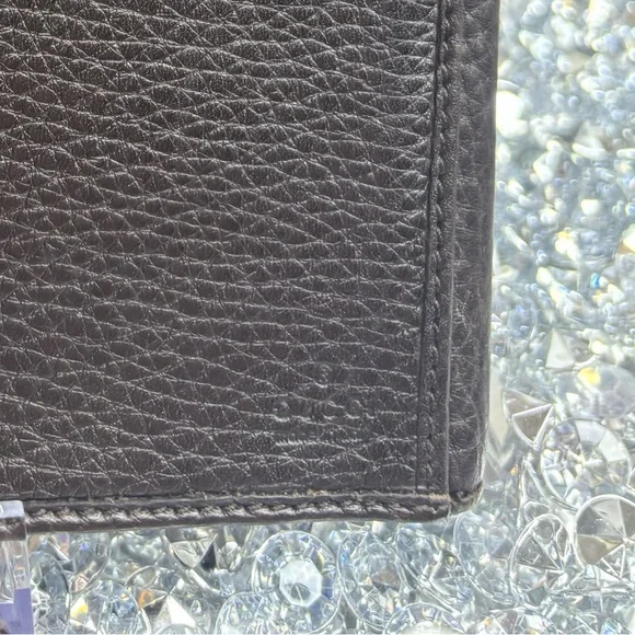 Gucci vintage 1973 Continental wallet Diamante canvas and black leather EUC - Picture 16 of 16